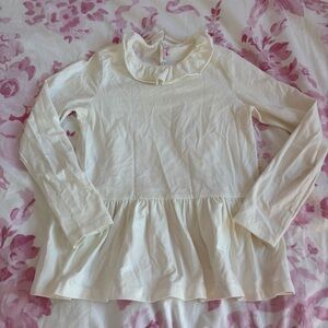 Il Gufo girls white ruffle top